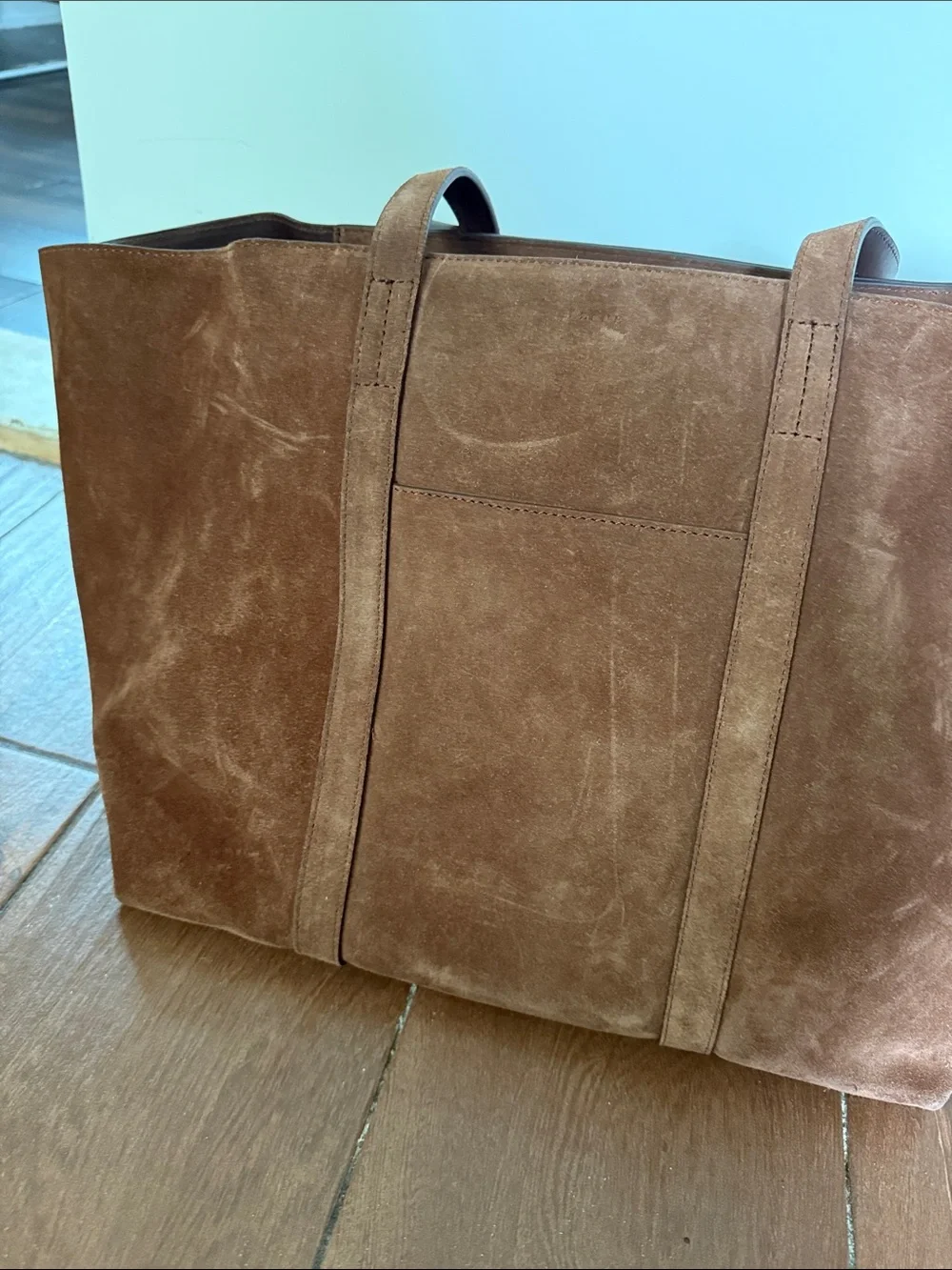 Sezane Brown Suede Tote Bag - Picture 2 of 8